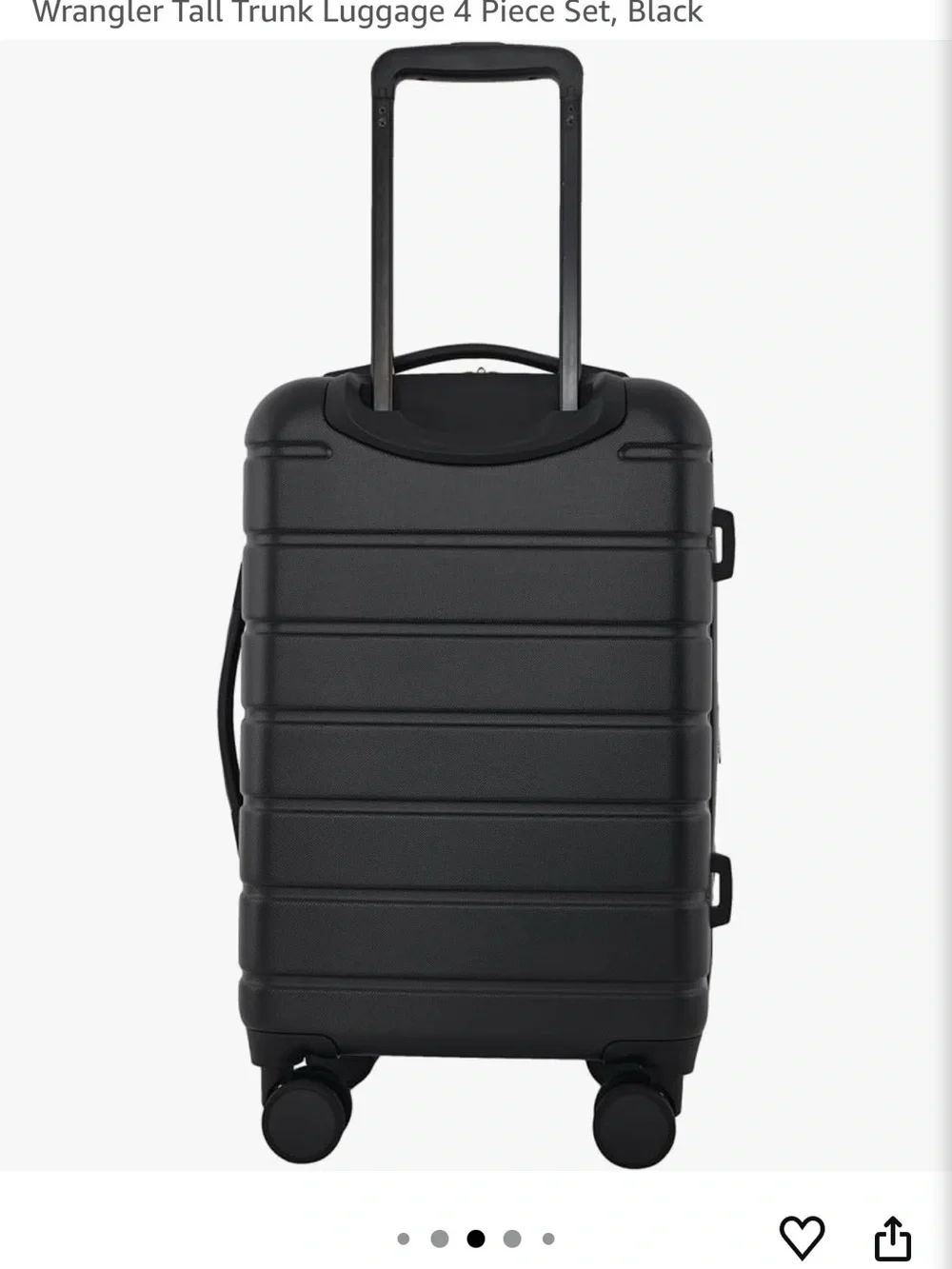 Wrangler Black Travel Luggage 4-Piece Set with Packing Cubes